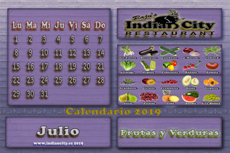 Calendario de Temporada RajusIndianCity 2019 - Julio