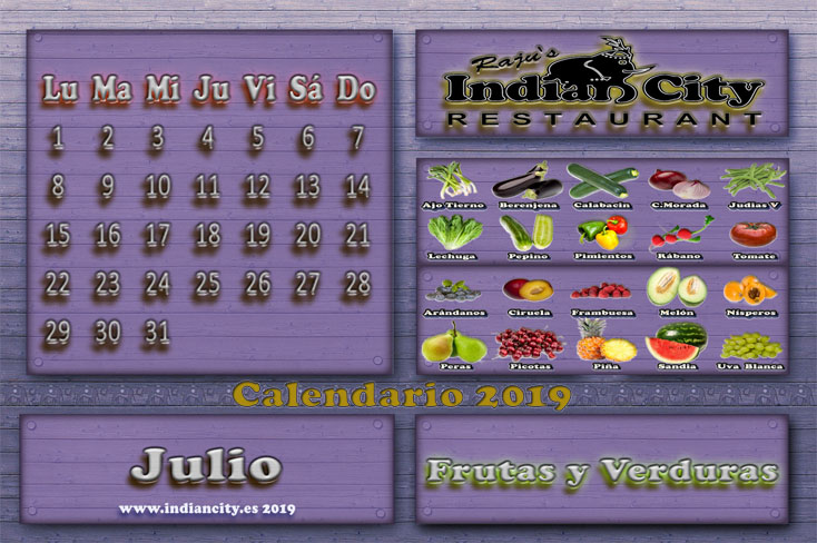 Calendario de Temporada RajusIndianCity 2019 - Julio