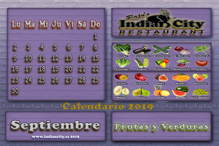 Calendario de Temporada RajusIndianCity 2019 - Septiembre