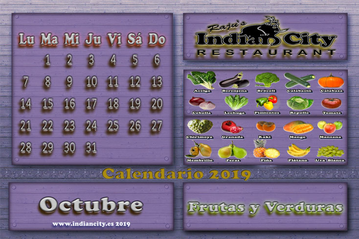 Calendario de Temporada RajusIndianCity 2019 - Octubre