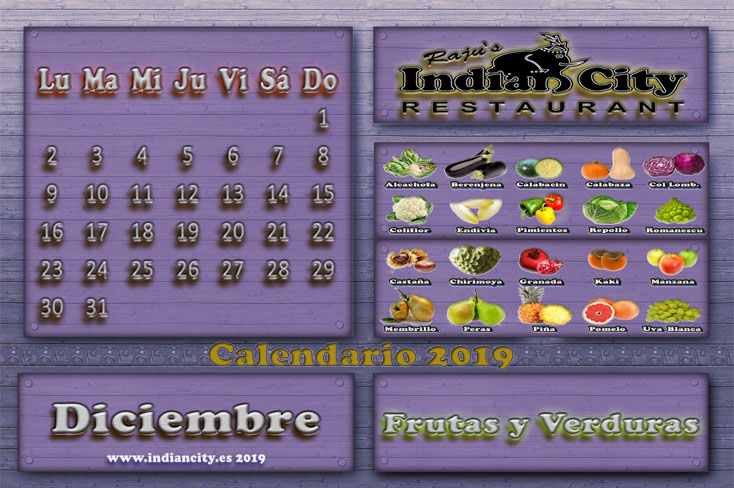 Calendario de Temporada RajusIndianCity 2019 - Diciembre