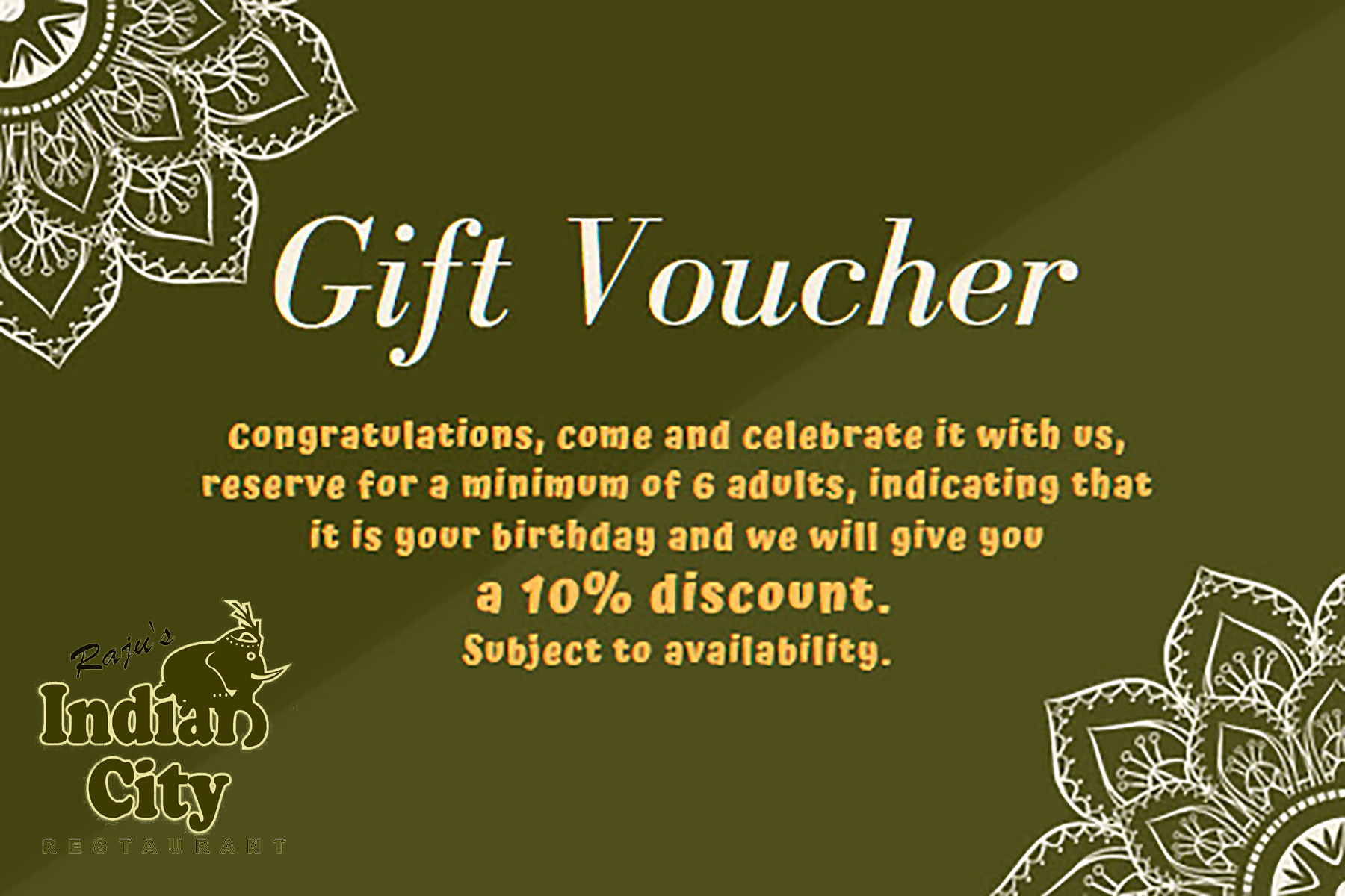 RajusIndianCity Voucher